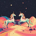 a lively tune mixing cosmic beats and whimsical unicorn themes