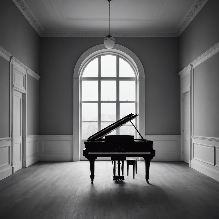 A solitary piano piece filled with deep, reverberating notes that emulate the whispers of an empty mansion, stirring the spirits of the past to speak once more.