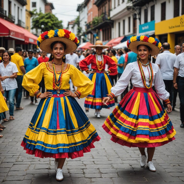 This track blends the timeless rhythms of traditional cumbia with modern dramatic elements, creating a soundscape that feels both ancient and contemporary. The music journeys through spirited dance halls adorned with pre columbian art, where echoes of ancestral footsteps meet the dynamic pulse of today's colombia.