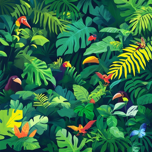 Immerse yourself in the heart of the rainforest with this whimsical track. Combining the playful sounds of swinging monkeys and exotic percussion, it creates a colorful soundscape that evokes a sense of adventure, joy, and childlike wonder. Its vibrant rhythms and cheerful melodies transport you to a lush, animated world.