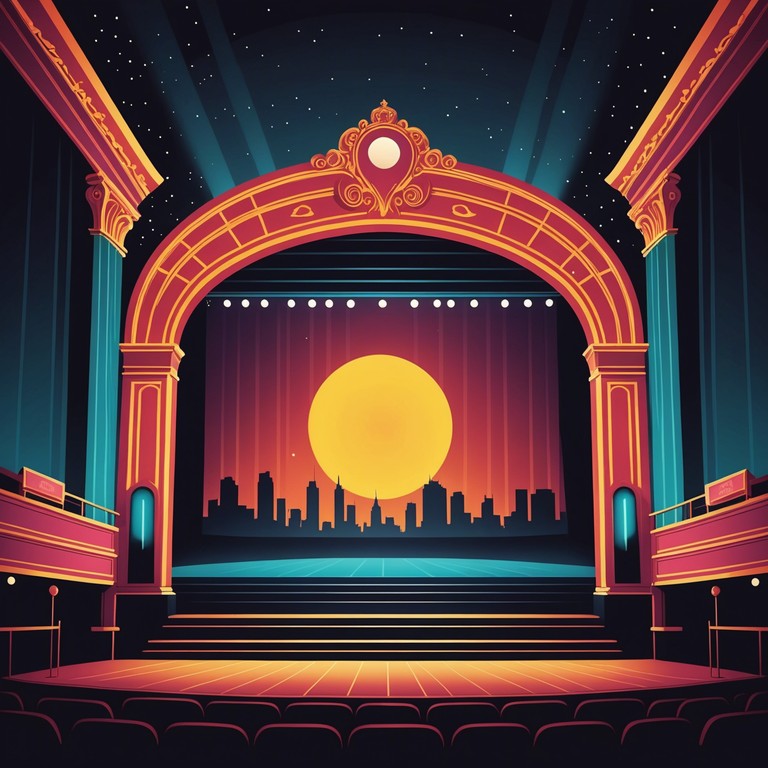 A dynamic and powerful electric guitar leads this thrilling musical piece, perfect for encapsulating the spirit of a high stakes broadway performance. This track zooms in on the intensity and emotional fluctuations that characterize theatrical productions, making it an exhilarating auditory experience.