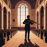 ghostly violin strains in sacred halls