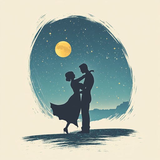 A mesmerizing fusion of tango and modern dance rhythms featuring strings and guitars, creating an enchanting atmosphere perfect for a romantic dance under the moonlight.