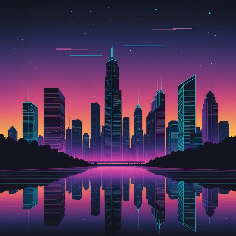 A tune that transports listeners into a neon lit world where sharp, glittery synths pierce through the darkness like beams of colored light. The song captures the essence of late night rides through a city bathed in fluorescence, with pulsing beats and a haunting melody setting the stage for a thrilling yet dark adventure.