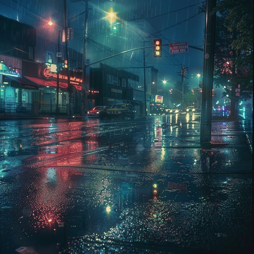 A thoughtful journey through quiet city streets bathed in neon light, contemplating the intricate facets of urban existence with soulful melodies and atmospheric beats