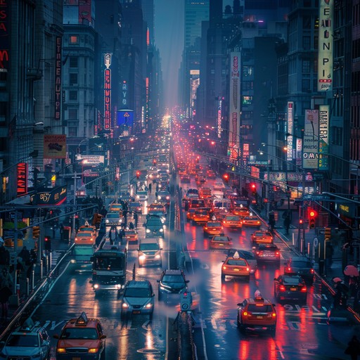 This track features upbeat rhythms combined with smooth jazz melodies, reflecting the pulsating energy of an urban landscape. It's designed to capture the lively essence of city life, perfect for setting a vibrant, cosmopolitan mood.