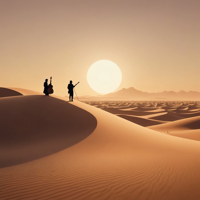 In this intricate composition, traditional middle eastern instruments weave together to form an evocative tapestry of sound that captures the essence of a mystic desert landscape. The piece combines ancient melodies with contemporary dynamics, creating an auditory passage through the dunes of time.