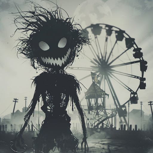 Imagine a twisted and nightmarish carnival, where eerie melodies and discordant sounds create a sense of unease and dread. The music box-like tones and distorted, glitchy noises paint a picture of a haunted carnival, abandoned and decaying, yet still echoing with the ghosts of its dark past. This unsettling instrumental piece conjures up images of creepy clowns, rusted rides, and a pervading sense of malevolence lurking in the shadows.