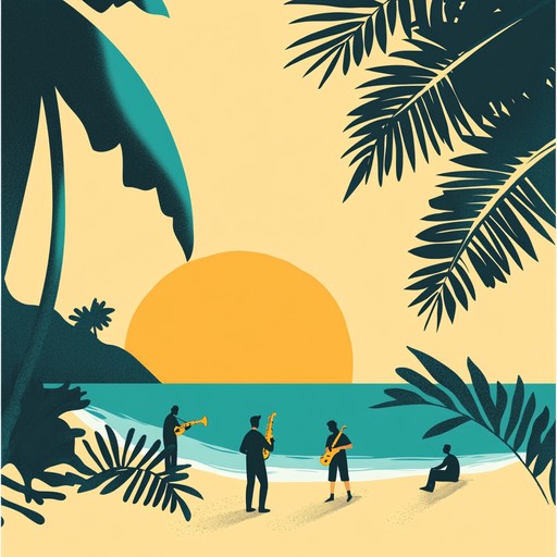 Experience the perfect fusion of funky rhythms and serene bossa nova vibes, capturing the essence of a lively brazilian beach sunset.