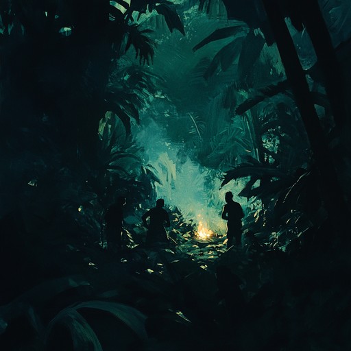 An eerie journey through dense jungle rituals, featuring deep percussive beats and ghostly vocal chants echoing darkness. Ideal for invoking ancient, mysterious atmospheres.