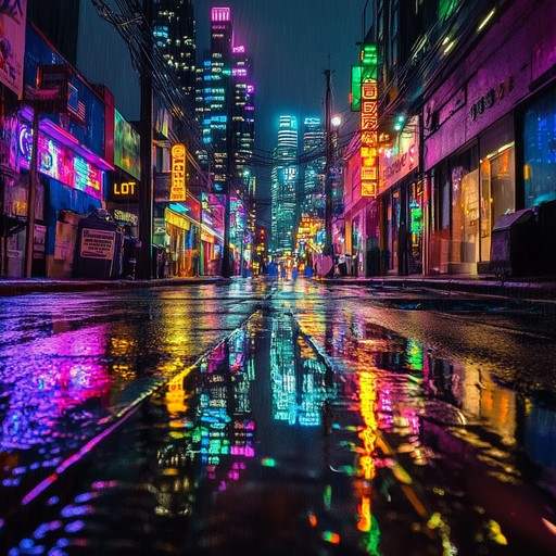 This track takes you on a melodic tour of an 80s inspired city at night, where every corner is bathed in neon and every moment feels like a scene from a cult classic film. You feel the pulse of the era through vibrant, synth heavy melodies that capture the essence of retro futurism.