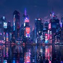 energetic urban beats groove through vibrant nightly cityscape.