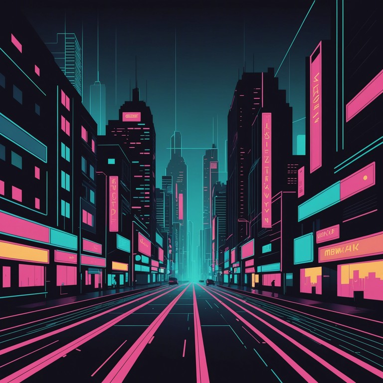 Imagine racing through a neon lit cityscape, with high energy synths creating a vibrant atmosphere of suspense and drama inspired by 80s action movie soundtracks. The piece is characterized by pulsating rhythms and soaring electronic melodies that capture the essence of a nighttime chase scene in a retro future setting.