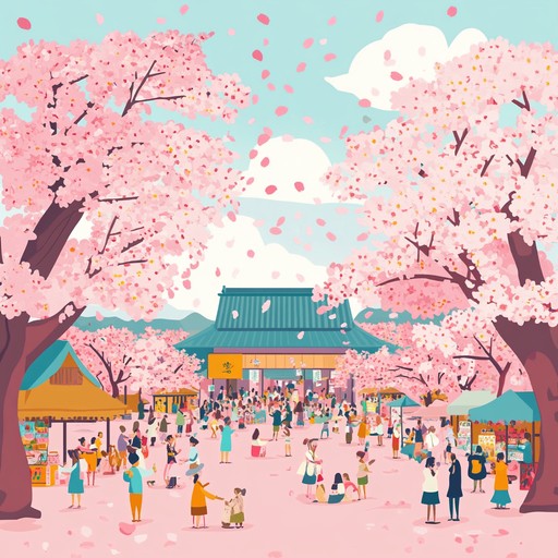 A vibrant instrumental j pop track with lively synths, orchestral strings, and energetic percussion. Embracing traditional japanese sounds, the piece radiates the ephemeral beauty of cherry blossoms while symbolizing new beginnings and optimism.