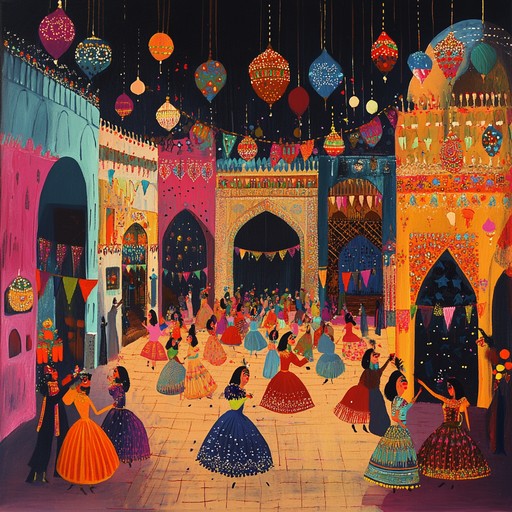 A dynamic combination of middle eastern traditional sounds and modern dance beats. This lively track brings together the ancient and the new, driven by the vibrant strums of the oud and pulsating rhythm, designed to make listeners feel the jubilant atmosphere of a grand celebration.