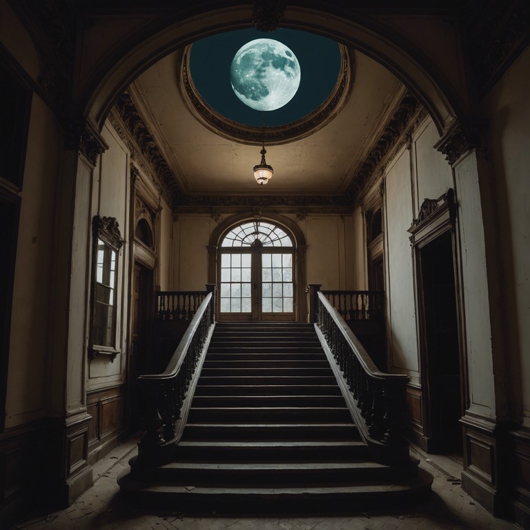 As night engulfs an ancient mansion, the echoes of a lone piano composing haunting melodies create an atmosphere ripe for a ghost story. Each note adds to the suspense, reflecting the house's eerie history and silent secrets.