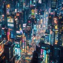 hypnotic beats pulse through cyberpunk city nights