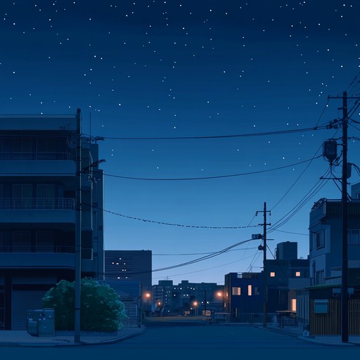 Let the gentle lo fi beats and mellow keys serenade you into a peaceful night, capturing the reflective calmness of city landscapes under a starry canopy