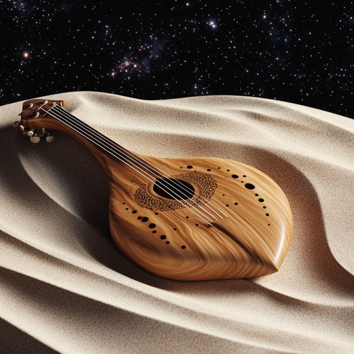 An instrumental fusion of traditional oud playing intertwined with ambient electronic layers, evoking the mystique of ancient desert travels transcending time.