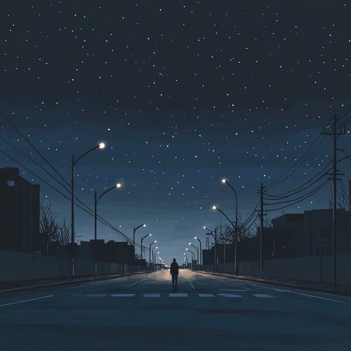 An atmospheric instrumental piece that captures the solitude and introspection of wandering through silent urban streets under the stars.