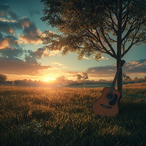 An instrumental blues track with mellow guitar melodies and easy rhythms, capturing the joy of strolling at sunset, embracing life's simple pleasures and evoking a sense of peaceful happiness.