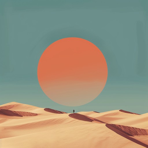 Imagine the scorching heat of a desert, subtly portrayed through a heated blend of electro and ambient sounds, creating an atmosphere that feels like a mirage shimmering on the horizon.