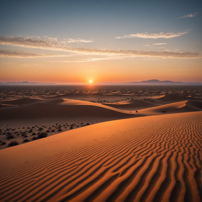 This instrumental track blends the traditional sounds of a middle eastern morning with an uplifting, optimistic melody played on the oud. The music paints a picture of a hopeful sunrise over a peaceful desert, offering a serene start to the day with its gentle yet spirited rhythms.