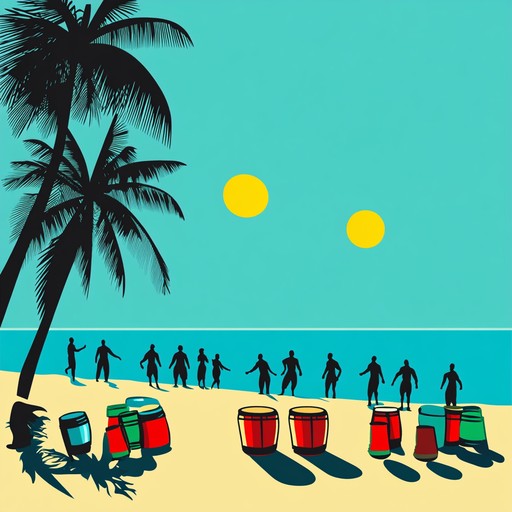 A vibrant instrumental calypso track featuring lively steel drums and infectious rhythms, evoking images of tropical beaches and joyous celebrations under the sun.