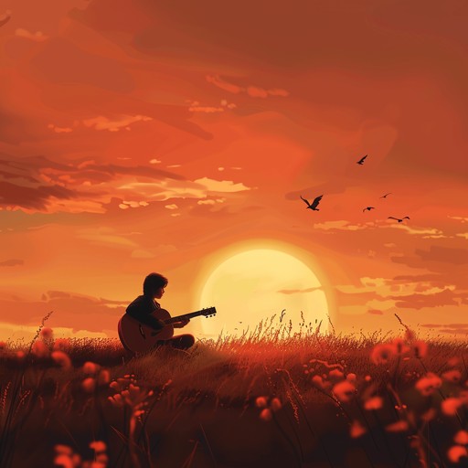 A soothing acoustic guitar piece inspired by serene and nostalgic rural sunsets, capturing the heartfelt essence of countryside life. The gentle rhythms and melancholic tones transport listeners to a tranquil and reflective state.