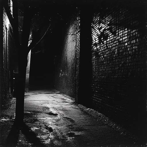 An instrumental punk track with sinister overtones, featuring aggressive guitar riffs, driving basslines, and pounding drums that evoke the feeling of wandering through dark, abandoned city streets at night.