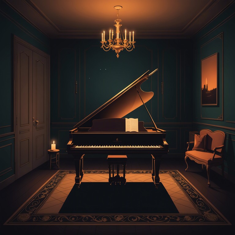 The composition seeks to immerse the listener in a melancholic tapestry woven by intricate harpsichord melodies, simulating a walk through ancient, dusky corridors of a forgotten castle. The notes float gently, each one carrying the weight of brooding introspection and baroque grandeur