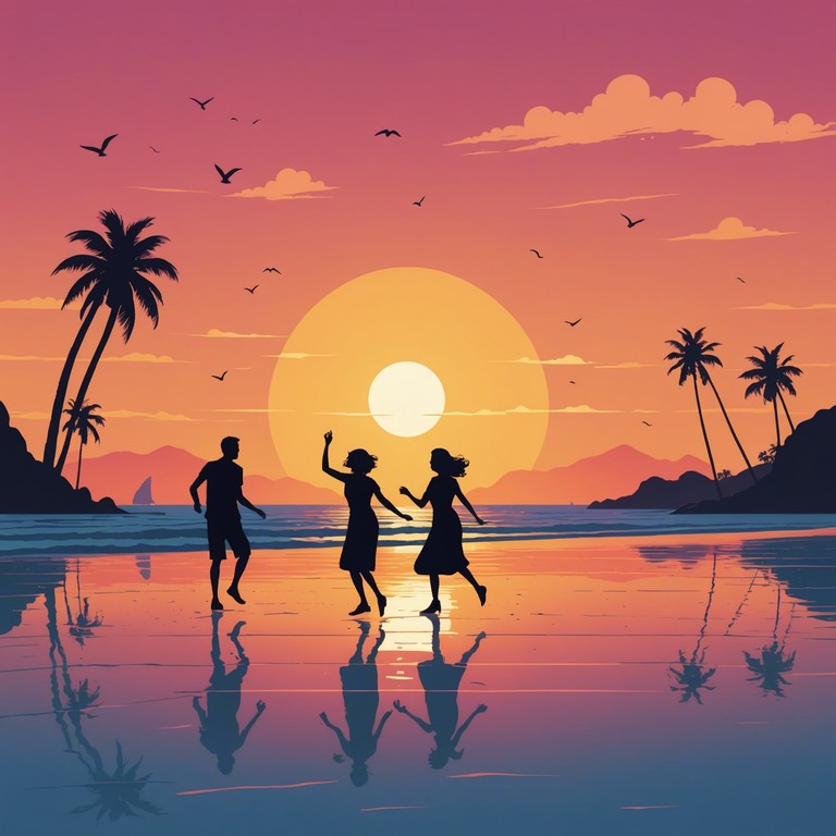 A soothing yet energetic mambo track creating a perfect blend of invigoration and relaxation, designed to simulate the warmth of a peaceful, vibrant sunset. The composition is intended to be both lively and calming, carrying the listener through a rich musical narrative mimicking the transition from day to night.