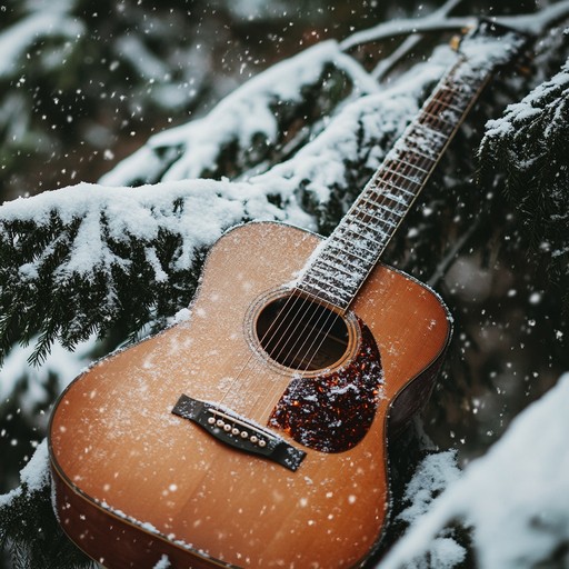 An instrumental piece portraying the tenderness of love blossoming under the magic of a snowy holiday sky. The acoustic guitar melodies create a warm and intimate atmosphere, evoking feelings of romance and nostalgia during the winter season.