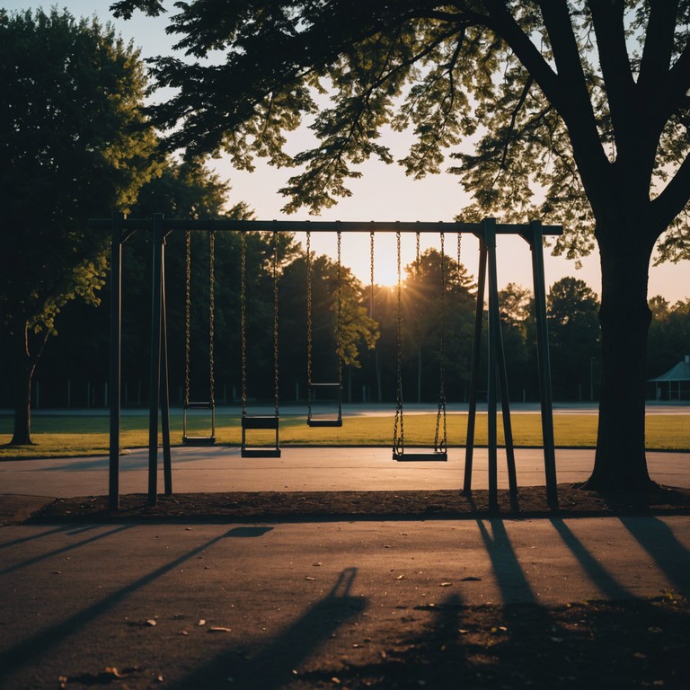 A delicate and tender track capturing the dual essence of serenity and melancholy found in a child's playground at dusk. The music reflects the quiet and introspective moments of childhood when playtime fades into the twilight serenade.