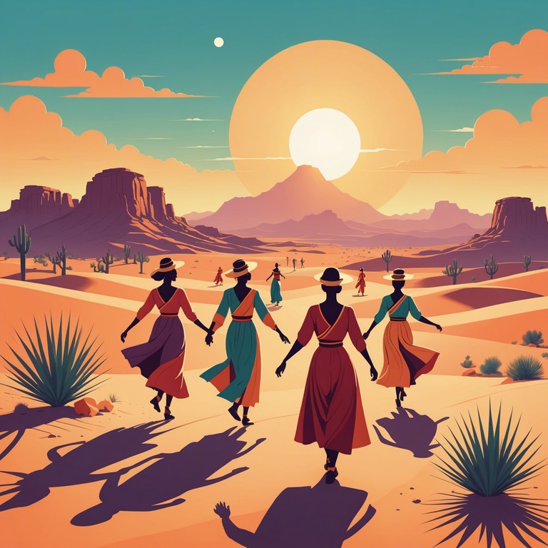 This track combines traditional middle eastern instruments with a cheerful, uplifting melody to create a sense of joy and celebration. The piece is perfect for evoking the lively spirit of a desert dance gathering, blending cultural depth with an accessible, upbeat tempo