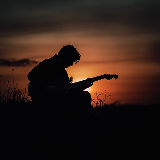 The composition emphasizes the gradual interplay of shadows and fading light, experimenting with guitar tones to mimic the encroaching night, blending ambient soundscapes with elusive melodic contours.