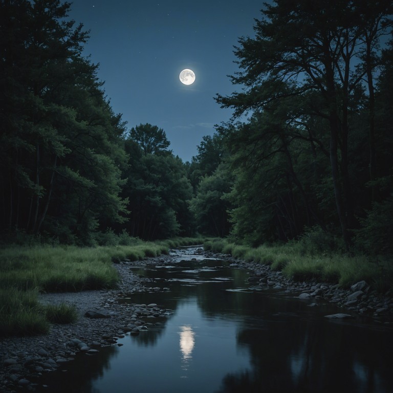 An introspective journey set to the sound of a harp, evoking the peacefulness of a slow moving stream under the pale moonlight. This piece encourages deep reflection and calm, serving as a mental balm.