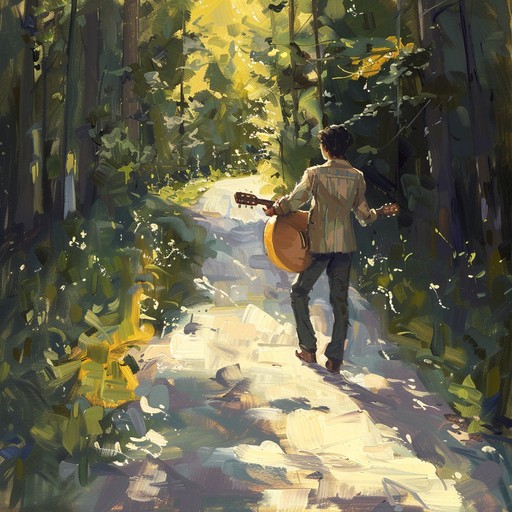 A dynamic troubadour composition filled with uplifting acoustic guitar melodies that evoke feelings of joy and adventure. The strumming brings warmth and hope, as the music tells stories of love and discovery.