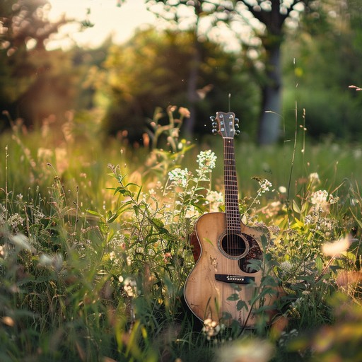 A calming instrumental piece blending elegant acoustic guitar and american folk influences, painting a serene picture of rolling hills, rustic barns, and timeless tranquility. Perfect for unwinding and connecting with nature's simple beauty.