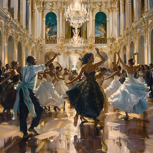 Step into an elegant celebration of the baroque era with this uplifting composition filled with rhythmic harpsichord lines, vibrant string sections, and the graceful movements of a historical court dance, evoking an atmosphere of sophistication and joy.