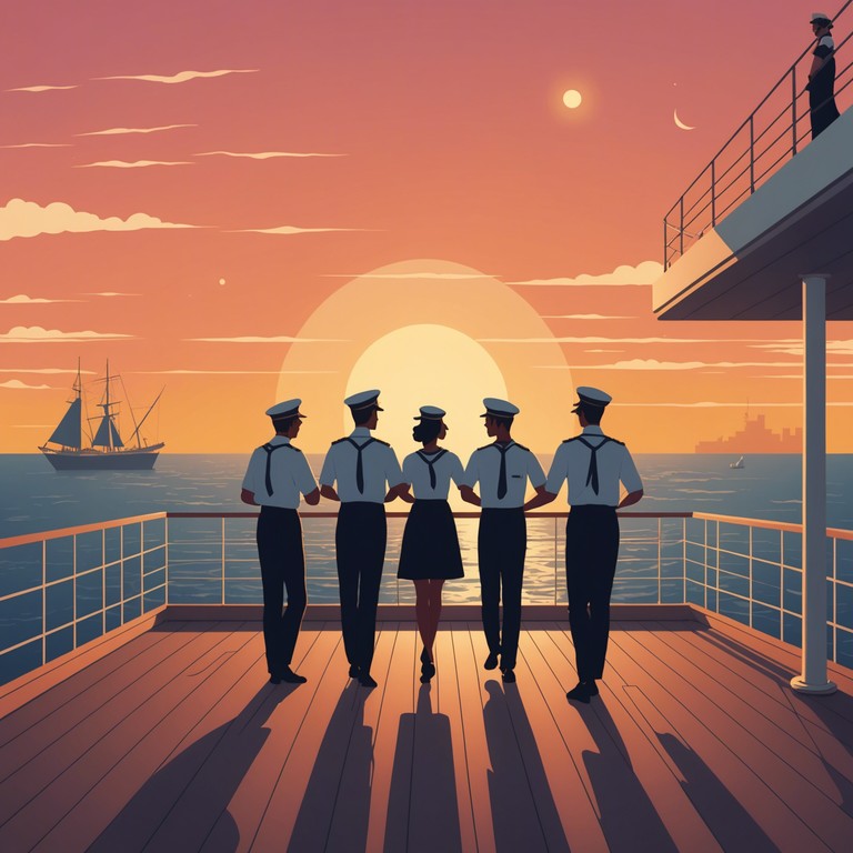 A vibrant instrumental track that blends infectious funk rhythms with the soulful melodies of traditional russian folk music, creating a lively atmosphere that evokes the spirited life of sailors in the russian navy. The song uses a classic electric bass to lay down groovy lines that intertwine seamlessly with russian instrumental motifs, making it a modern tribute to the naval forces.