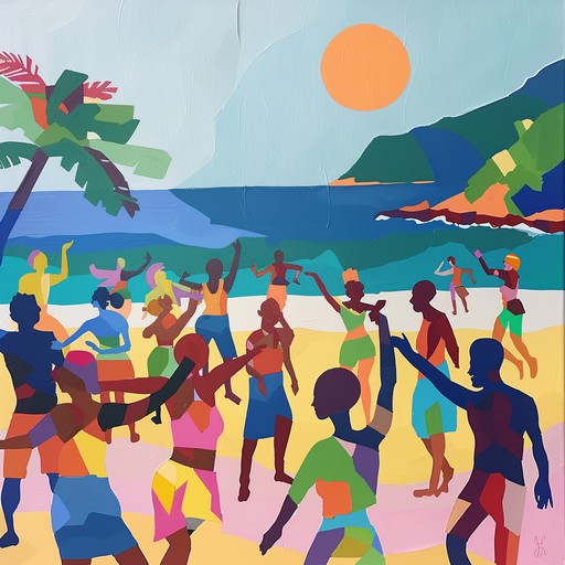 A fast paced, conga driven latin track with a festive atmosphere, evoking images of sun soaked beaches, lively parades, and jubilant dancing crowds.