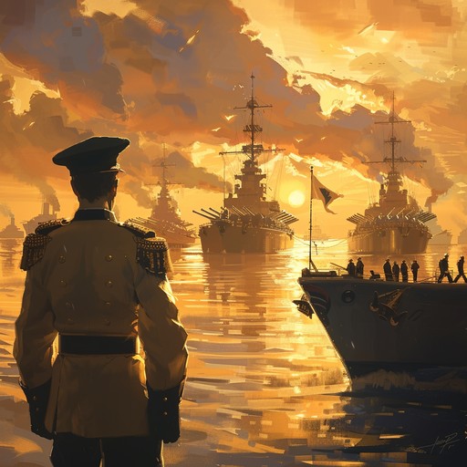 A grand instrumental piece paying tribute to the russian navy's strength and unity. The powerful brass and sweeping strings create an uplifting and empowering atmosphere, reminiscent of naval parades and proud sailors. Traditional russian elements blend seamlessly with a modern arrangement to evoke a sense of national pride.