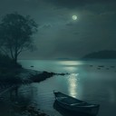 floating through calm seas under moonlit skies