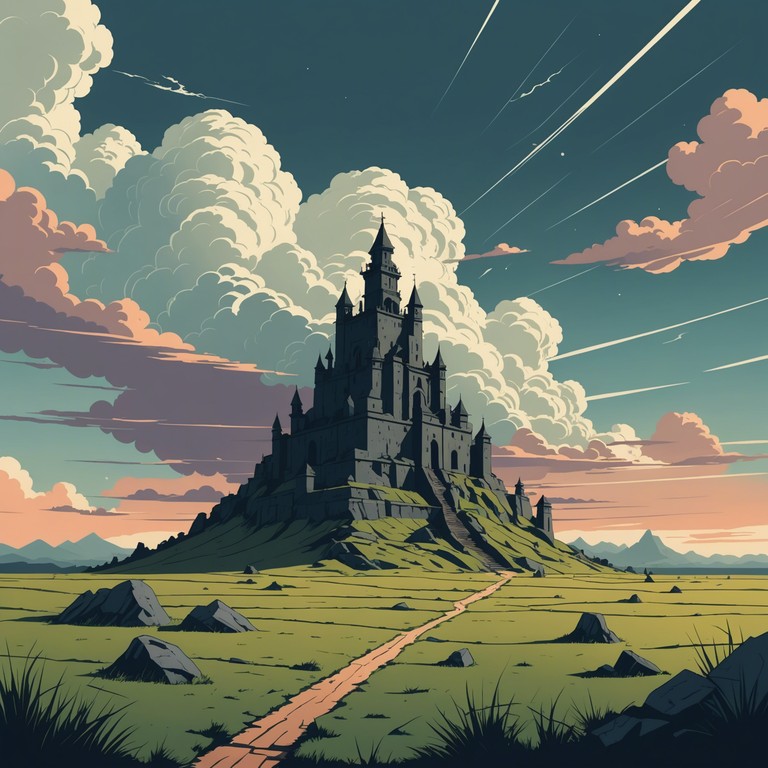 This composition captures the essence of a heroic journey, featuring sweeping orchestral movements that portray the timeless battle between good and evil. The grandioide soundscape encompasses powerful wind sections, heroic brass melodies, and a thunderous percussion background, designed to encapsulate the listener into a world of myth and epic grandeur.