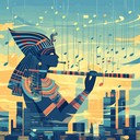 ancient egyptian melodies fused with modern hip hop rhythms.