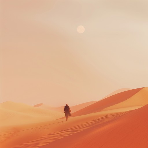 Imagine a serene, expansive desert under a starlit sky, where the soft winds carry tales of ancient times. This track should capture the essence of wandering through rolling dunes with a sense of mystery and enchantment. The music should feel both intimate and infinite, like the desert itself.