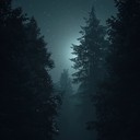 melodic breezes in a serene, dark forest at night