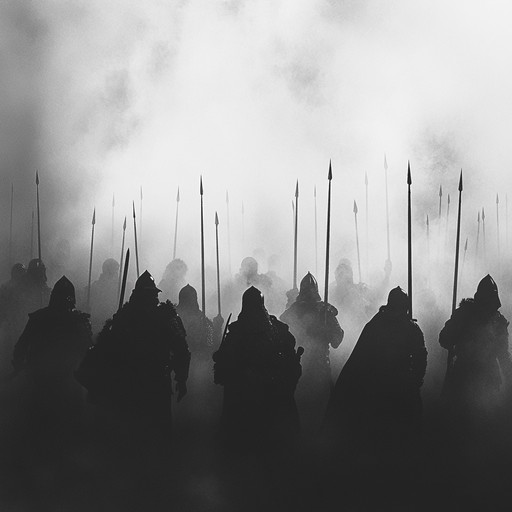 This music encapsulates the fierce urgency and chaotic valor witnessed in historical battlefields, with thundering rhythms and a surging melody that invokes images of ancient warriors in the heat of combat. The composition is designed to accompany scenes of intense action, enhancing the sense of struggle and triumph.