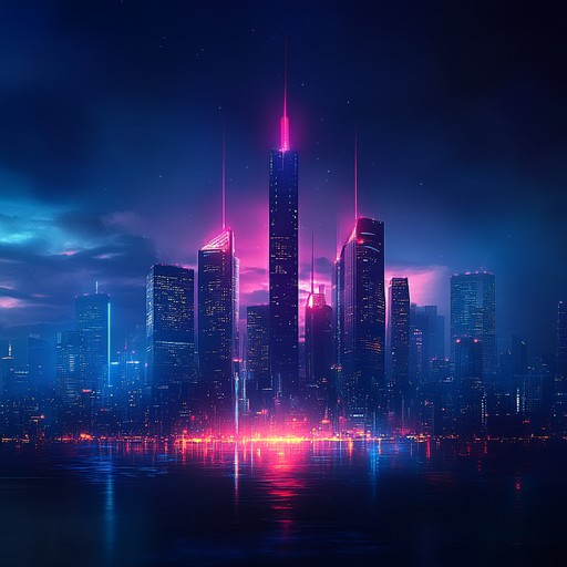 A fast paced instrumental track blending futuristic synth melodies with driving electronic beats, capturing the energy of a neon lit metropolis in a cyberpunk world.